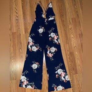 Floral Navy Jumpsuit